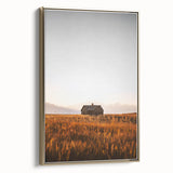 Rustic Landscape Wall Art - Abandoned Farmhouse in Golden Field