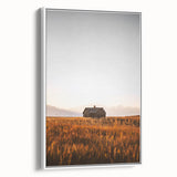 Rustic Landscape Wall Art - Abandoned Farmhouse in Golden Field