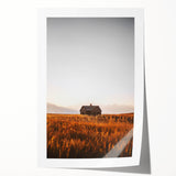 Rustic Landscape Wall Art - Abandoned Farmhouse in Golden Field