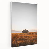 Rustic Landscape Wall Art - Abandoned Farmhouse in Golden Field
