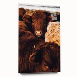 Rustic Farm Animal Wall Art - Close-Up Brown Calf for Farmhouse Decor