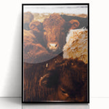 Rustic Farm Animal Wall Art - Close-Up Brown Calf for Farmhouse Decor