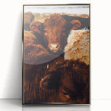 Rustic Farm Animal Wall Art - Close-Up Brown Calf for Farmhouse Decor