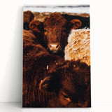 Rustic Farm Animal Wall Art - Close-Up Brown Calf for Farmhouse Decor