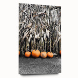 Rustic Fall Wall Art - Pumpkins and Cornstalks for Farmhouse Decor