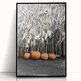 Rustic Fall Wall Art - Pumpkins and Cornstalks for Farmhouse Decor