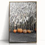 Rustic Fall Wall Art - Pumpkins and Cornstalks for Farmhouse Decor