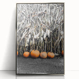 Rustic Fall Wall Art - Pumpkins and Cornstalks for Farmhouse Decor