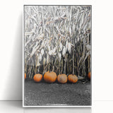 Rustic Fall Wall Art - Pumpkins and Cornstalks for Farmhouse Decor