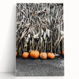 Rustic Fall Wall Art - Pumpkins and Cornstalks for Farmhouse Decor