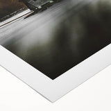 Rustic Cabin Wall Art - Isolated A-Frame House on Lake for Decor