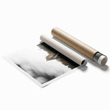 Rustic Cabin Wall Art - Isolated A-Frame House on Lake for Decor