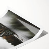 Rustic Cabin Wall Art - Isolated A-Frame House on Lake for Decor