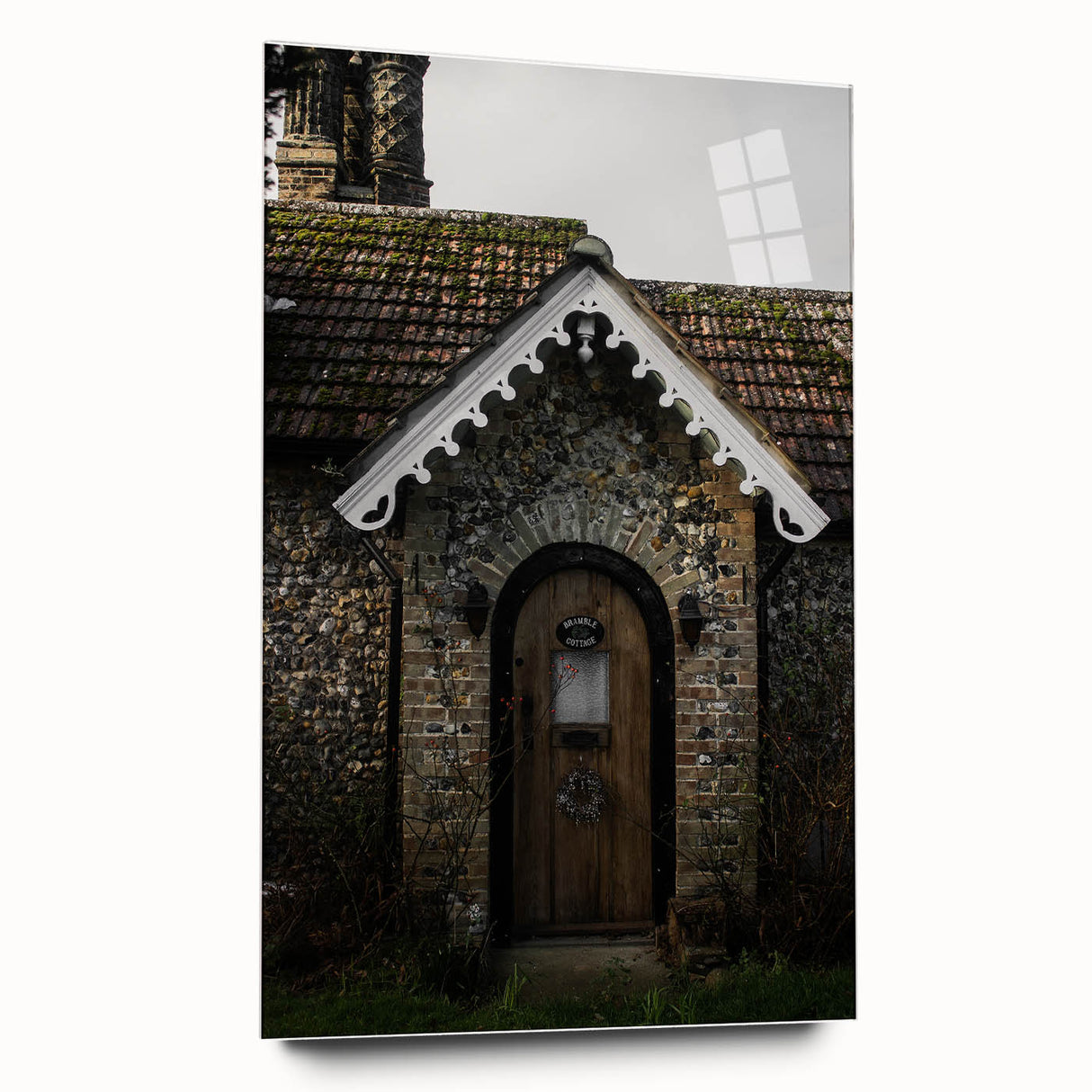 Charming Rustic Cottage Door: Vintage Farmhouse Wall Art