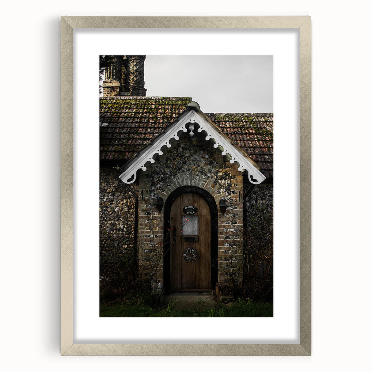 Charming Rustic Cottage Door: Vintage Farmhouse Wall Art