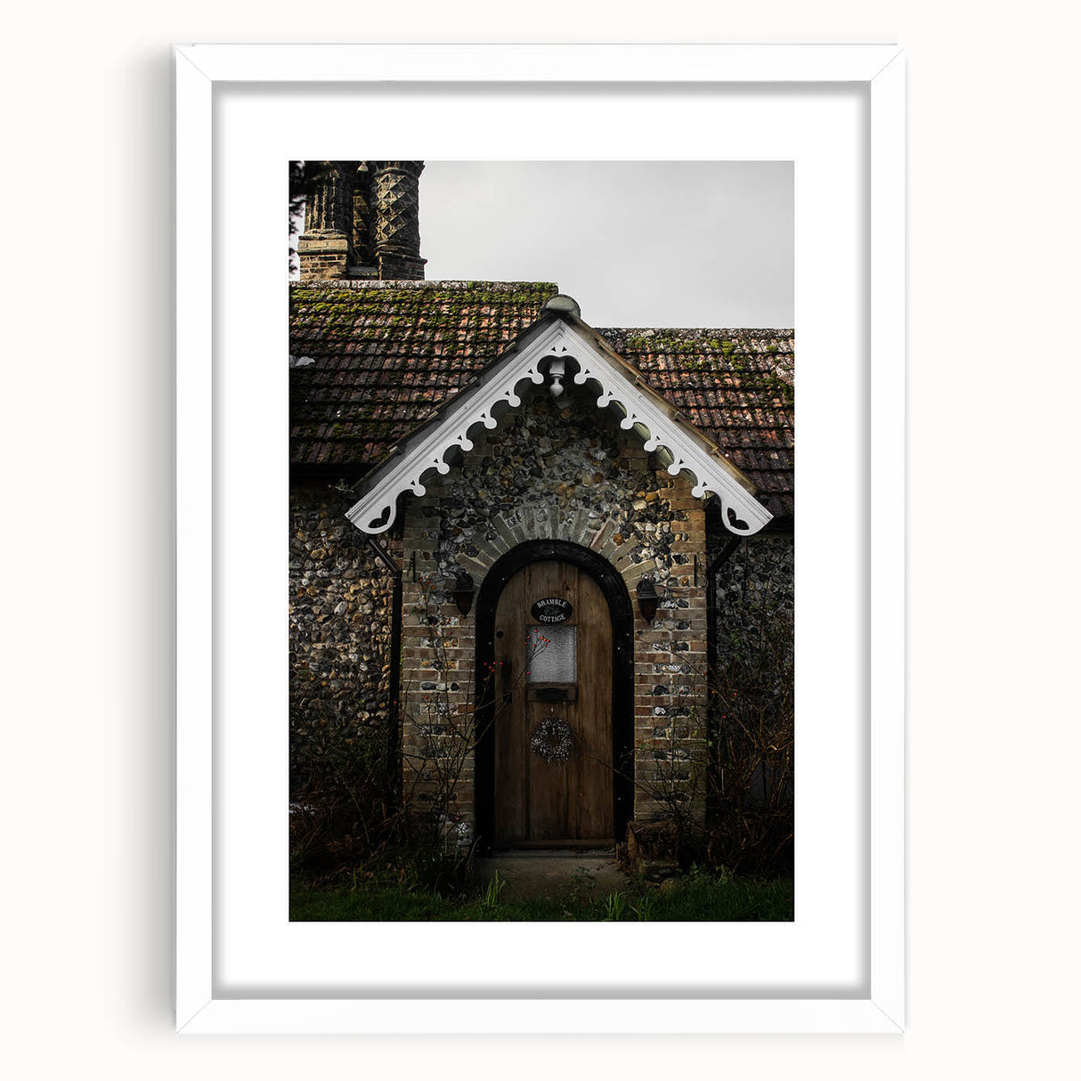 Charming Rustic Cottage Door: Vintage Farmhouse Wall Art