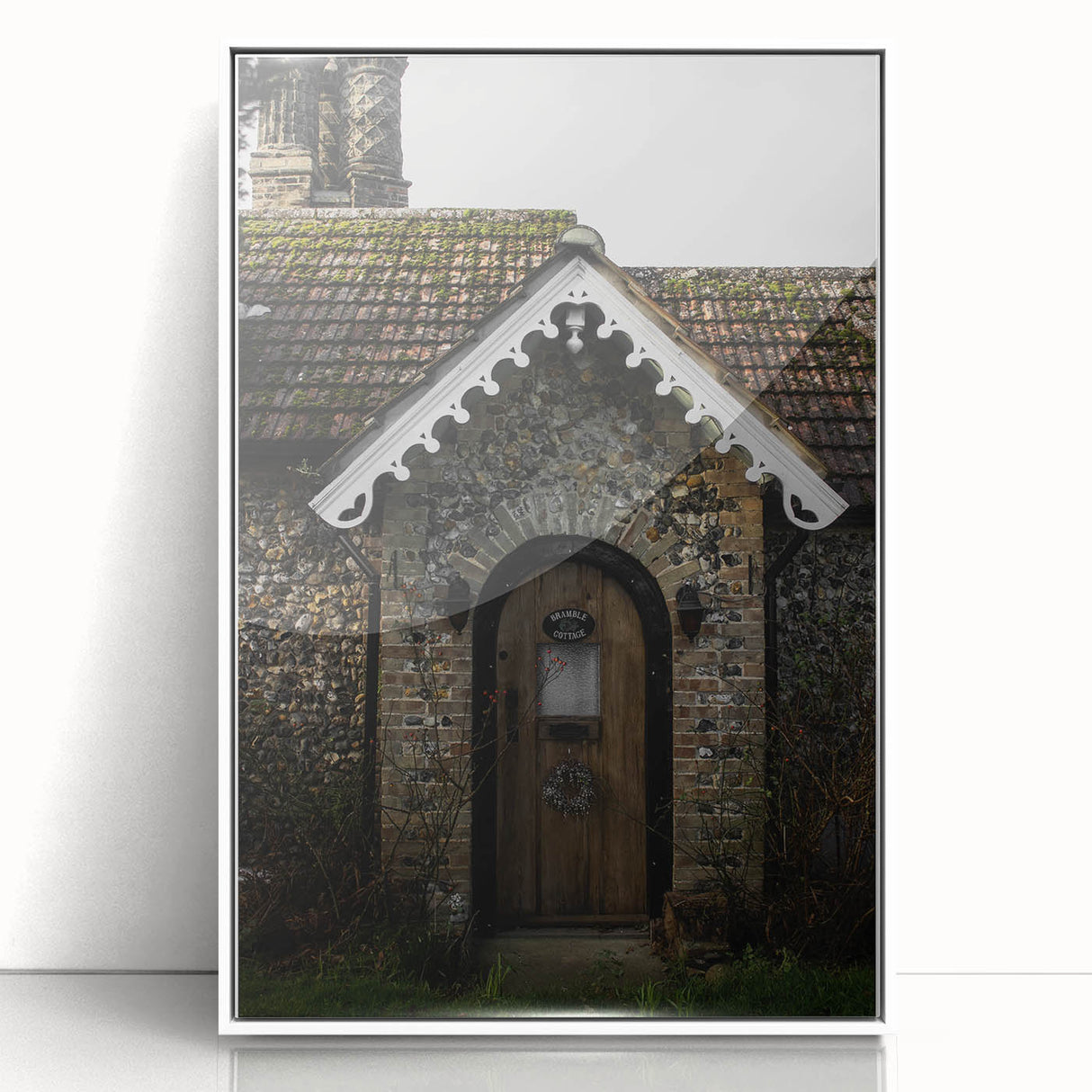 Charming Rustic Cottage Door: Vintage Farmhouse Wall Art