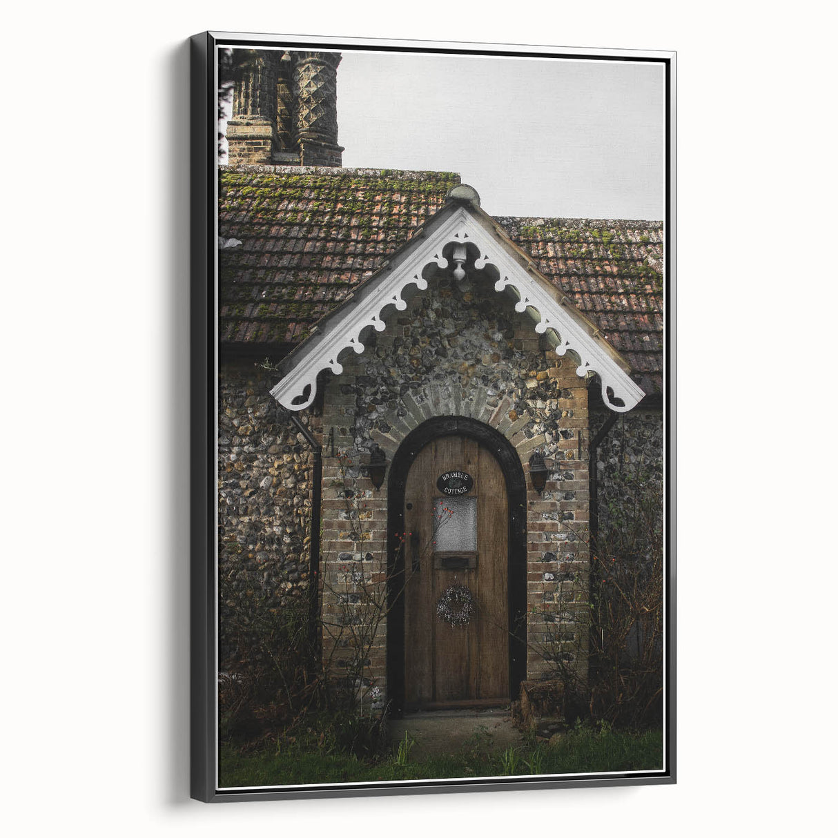 Charming Rustic Cottage Door: Vintage Farmhouse Wall Art
