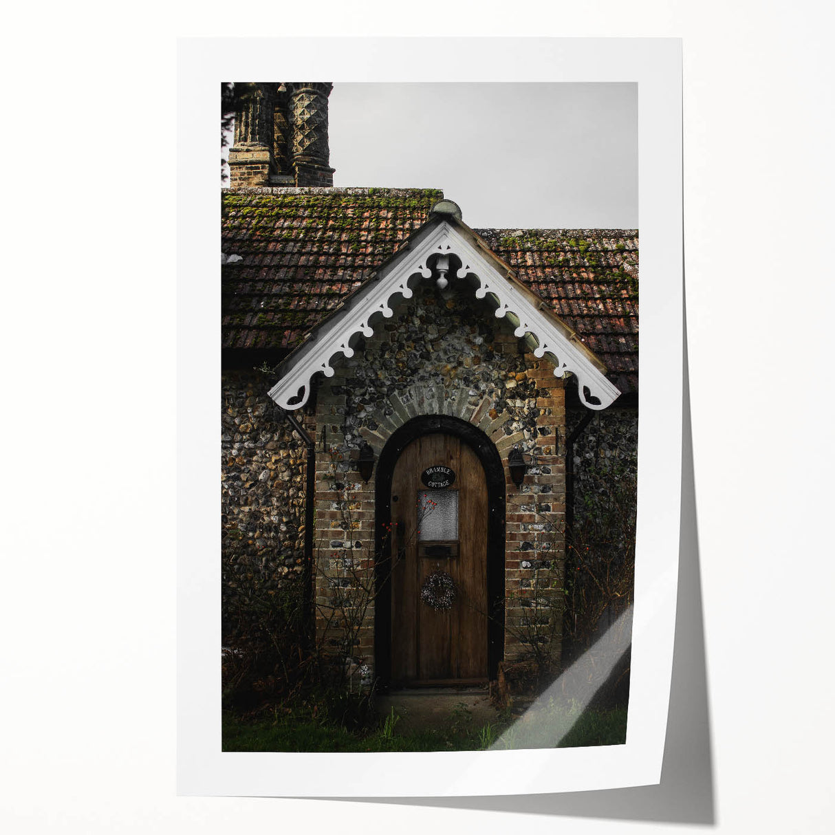 Charming Rustic Cottage Door: Vintage Farmhouse Wall Art