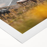 Rustic Mountain Landscape with Grazing Horses – Farmhouse Wall Art