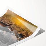 Rustic Mountain Landscape with Grazing Horses – Farmhouse Wall Art