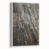 Rustic Textured Abstract Wall Art – Farmhouse Decor with Wood Finish