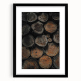 Textured Wood Logs: Rustic Farmhouse Wall Art Print