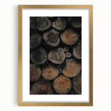 Textured Wood Logs: Rustic Farmhouse Wall Art Print