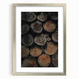 Textured Wood Logs: Rustic Farmhouse Wall Art Print