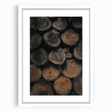 Textured Wood Logs: Rustic Farmhouse Wall Art Print
