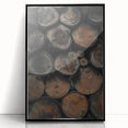 Textured Wood Logs: Rustic Farmhouse Wall Art Print