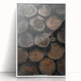 Textured Wood Logs: Rustic Farmhouse Wall Art Print