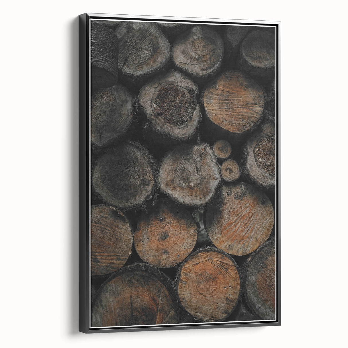 Textured Wood Logs: Rustic Farmhouse Wall Art Print