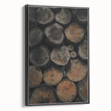 Textured Wood Logs: Rustic Farmhouse Wall Art Print