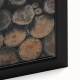 Textured Wood Logs: Rustic Farmhouse Wall Art Print