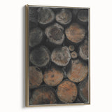 Textured Wood Logs: Rustic Farmhouse Wall Art Print