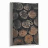 Textured Wood Logs: Rustic Farmhouse Wall Art Print