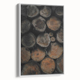Textured Wood Logs: Rustic Farmhouse Wall Art Print