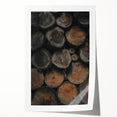 Textured Wood Logs: Rustic Farmhouse Wall Art Print