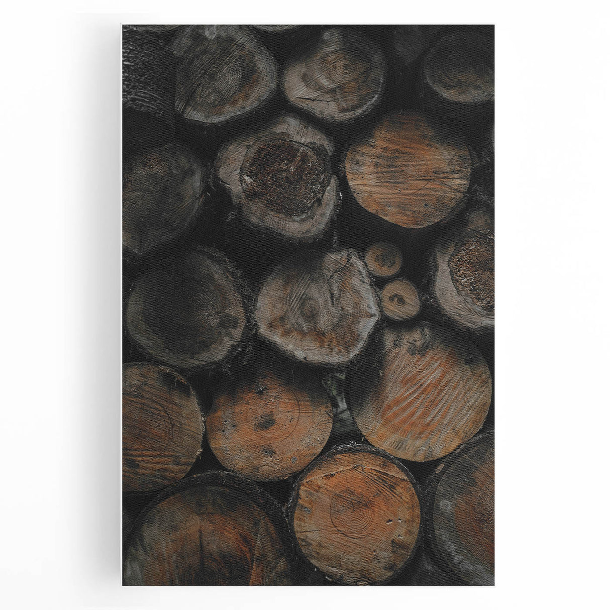 Textured Wood Logs: Rustic Farmhouse Wall Art Print