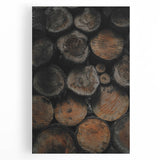 Textured Wood Logs: Rustic Farmhouse Wall Art Print