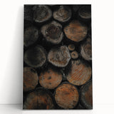 Textured Wood Logs: Rustic Farmhouse Wall Art Print