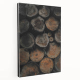 Textured Wood Logs: Rustic Farmhouse Wall Art Print