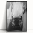 Black and White Horse Close-Up Wall Art – Rustic Farmhouse Decor