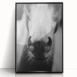 Black and White Horse Close-Up Wall Art – Rustic Farmhouse Decor