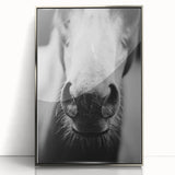Black and White Horse Close-Up Wall Art – Rustic Farmhouse Decor