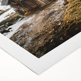 Rustic Log Barn in Winter Wall Art – Cozy Farmhouse Mountain Decor