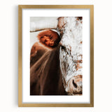 Rustic Cow Close-Up Wall Art – Farmhouse Animal Decor for Cozy Spaces