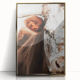 Rustic Cow Close-Up Wall Art – Farmhouse Animal Decor for Cozy Spaces
