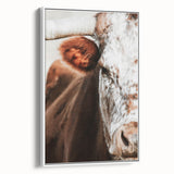 Rustic Cow Close-Up Wall Art – Farmhouse Animal Decor for Cozy Spaces